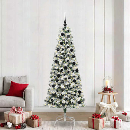 Plast Hingad Julgran med 300 LED-lampor Grön och Vit 210 cm