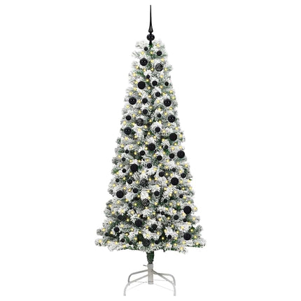 Plast Hingad Julgran med 300 LED-lampor Grön och Vit 210 cm