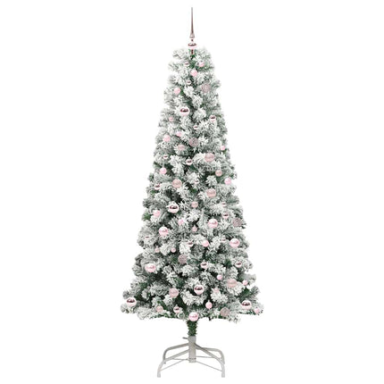 Plast Hingad Julgran med 300 LED-lampor Grön och Vit 210 cm