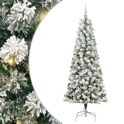 Plast Hingad Julgran med 300 LED-lampor Grön och Vit 210 cm