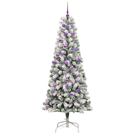 Plast Hingad Julgran med 300 LED-lampor Grön och Vit 210 cm