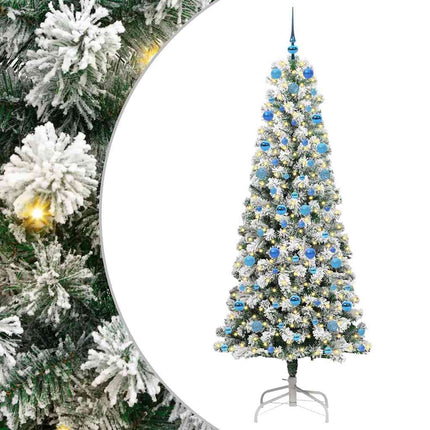 Plast Hingad Julgran med 300 LED-lampor Grön och Vit 210 cm