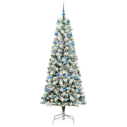 Plast Hingad Julgran med 300 LED-lampor Grön och Vit 210 cm