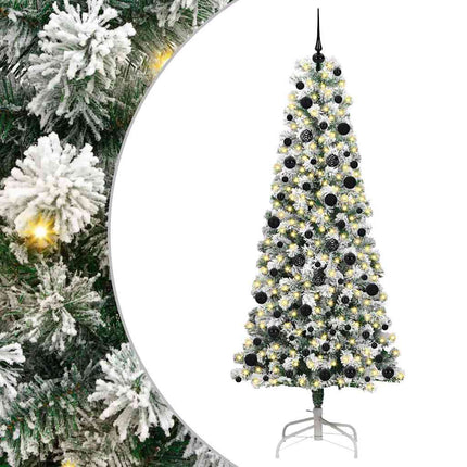 Plast Hingad Julgran med 300 LED-lampor Grön och Vit 240 cm