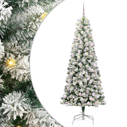 Plast Hingad Julgran med 300 LED-lampor Grön och Vit 240 cm