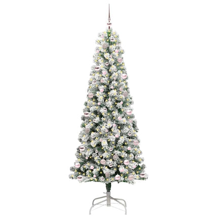 Plast Hingad Julgran med 300 LED-lampor Grön och Vit 240 cm
