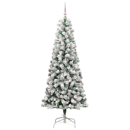 Plast Hingad Julgran med 300 LED-lampor Grön och Vit 240 cm