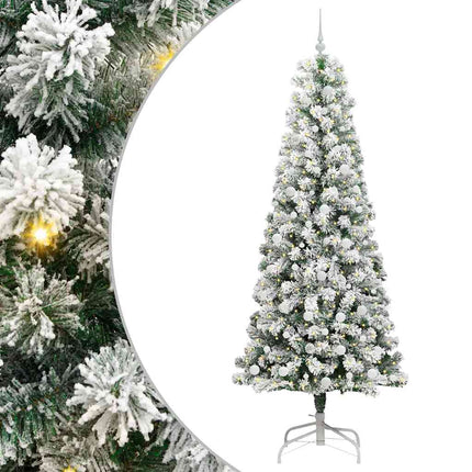 Plast Hingad Julgran med 300 LED-lampor Grön och Vit 240 cm