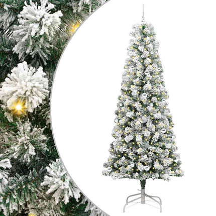 Plast Hingad Julgran med 300 LED-lampor Grön och Vit 240 cm
