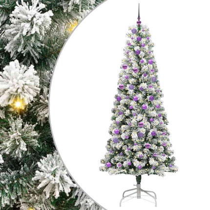 Plast Hingad Julgran med 300 LED-lampor Grön och Vit 240 cm