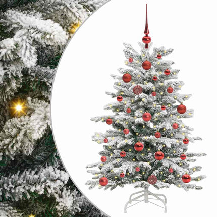 Plast Hingad Julgran med LED -remsljus Vit 120 cm PE och PVC