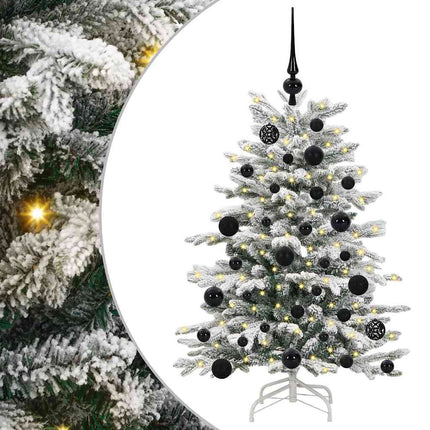 Plast Hingad Julgran med LED -remsljus Vit 120 cm PE och PVC