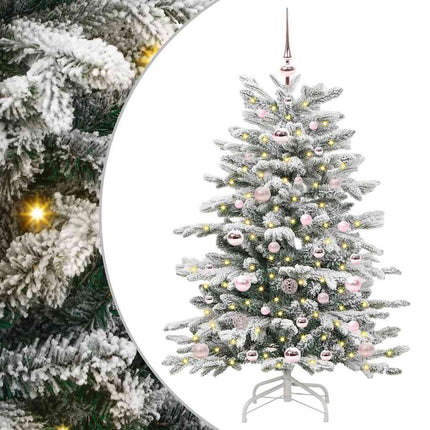 Plast Hingad Julgran med LED -remsljus Vit 120 cm PE och PVC