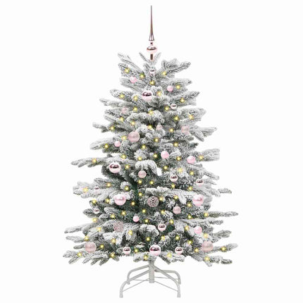 Plast Hingad Julgran med LED -remsljus Vit 120 cm PE och PVC