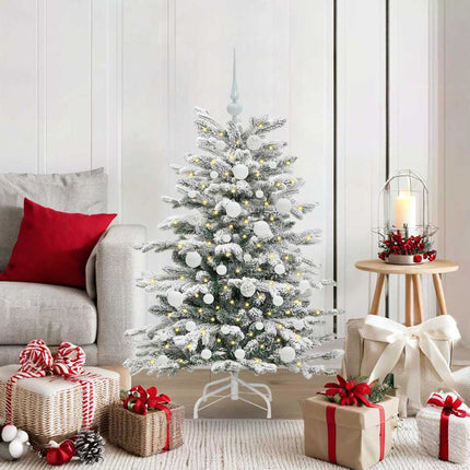 Plast Hingad Julgran med LED -remsljus Vit 120 cm PE och PVC