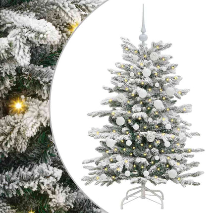 Plast Hingad Julgran med LED -remsljus Vit 120 cm PE och PVC