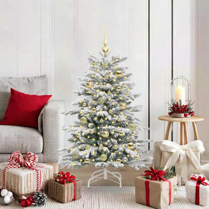Plast Hingad Julgran med LED -remsljus Vit 120 cm PE och PVC