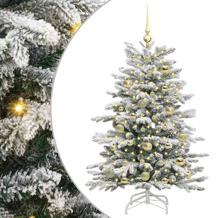 Plast Hingad Julgran med LED -remsljus Vit 120 cm PE och PVC
