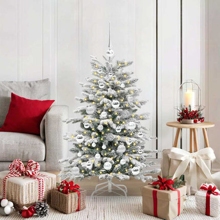 Plast Hingad Julgran med LED -remsljus Vit 120 cm PE och PVC
