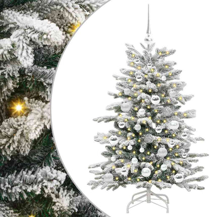 Plast Hingad Julgran med LED -remsljus Vit 120 cm PE och PVC