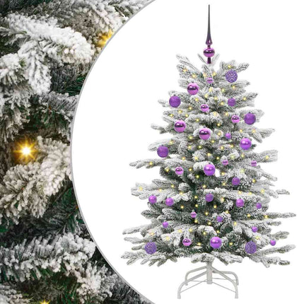 Plast Hingad Julgran med LED -remsljus Vit 120 cm PE och PVC