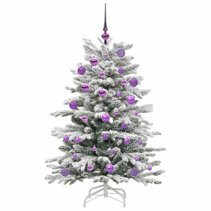 Plast Hingad Julgran med LED -remsljus Vit 120 cm PE och PVC