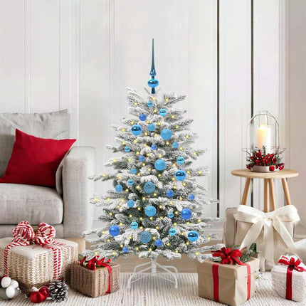 Plast Hingad Julgran med LED -remsljus Vit 120 cm PE och PVC