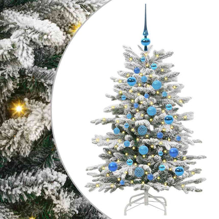 Plast Hingad Julgran med LED -remsljus Vit 120 cm PE och PVC