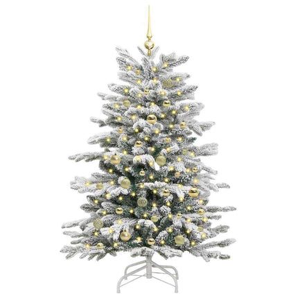 Plast Hingad Julgran med LED -remsljus Vit 150 cm PE och PVC
