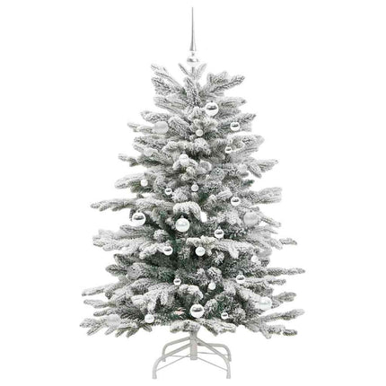 Plast Hingad Julgran med LED -remsljus Vit 150 cm PE och PVC