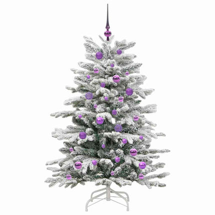 Plast Hingad Julgran med LED -remsljus Vit 150 cm PE och PVC