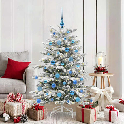Plast Hingad Julgran med LED -remsljus Vit 150 cm PE och PVC