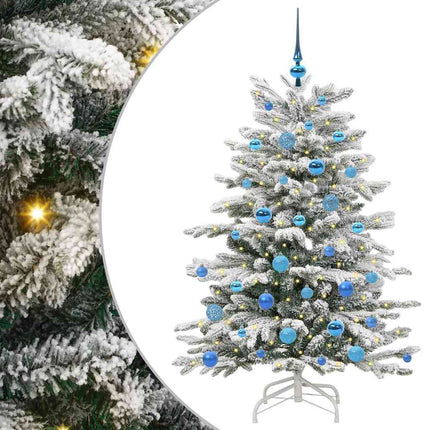 Plast Hingad Julgran med LED -remsljus Vit 150 cm PE och PVC