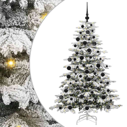 Plast Hingad Julgran med LED -remsljus Vit 180 cm PE och PVC