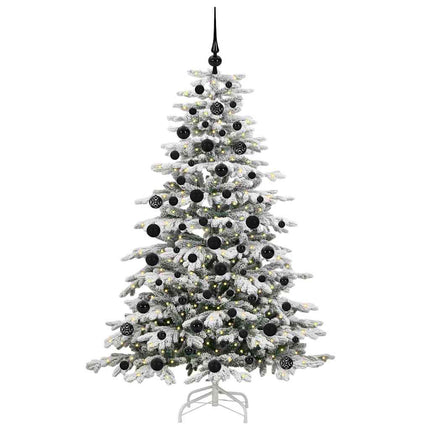 Plast Hingad Julgran med LED -remsljus Vit 180 cm PE och PVC