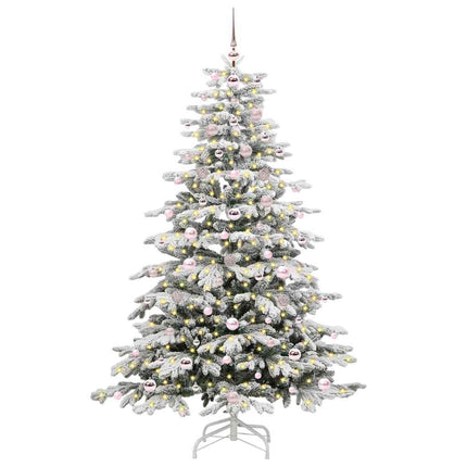 Plast Hingad Julgran med LED -remsljus Vit 180 cm PE och PVC