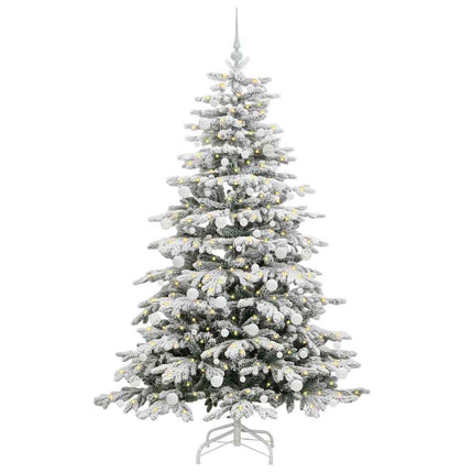 Plast Hingad Julgran med LED -remsljus Vit 180 cm PE och PVC