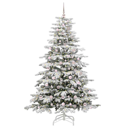 Plast Hingad Julgran med LED -remsljus Vit 210 cm PE och PVC
