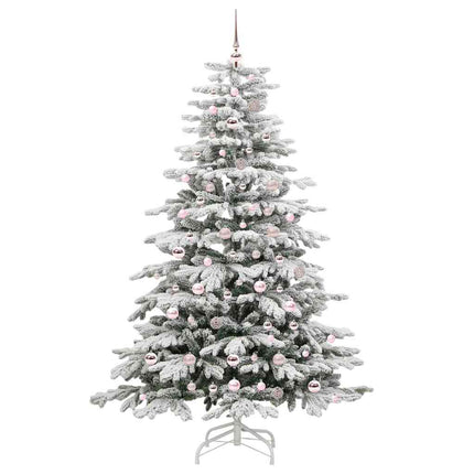 Plast Hingad Julgran med LED -remsljus Vit 210 cm PE och PVC