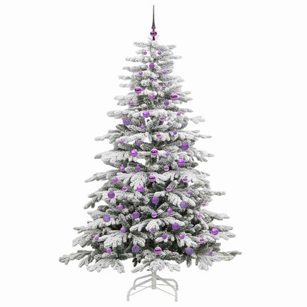 Plast Hingad Julgran med LED -remsljus Vit 210 cm PE och PVC