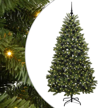 Plast Hingad Julgran Grön 210 cm PVC och stål 300 LED-lampor