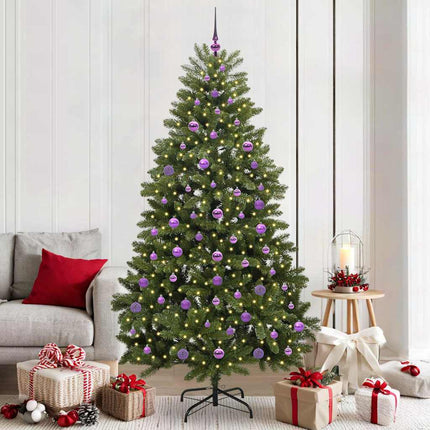 Plast Hingad Julgran Grön 210 cm PVC och stål 300 LED-lampor