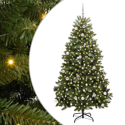 Plast Hingad Julgran Grön 240 cm PVC och stål 300 LED-lampor