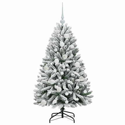 Konstgjord julgran Grön och Vit 120 cm PVC och metall