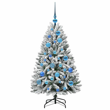 Konstgjord julgran Grön och Vit 120 cm PVC och metall