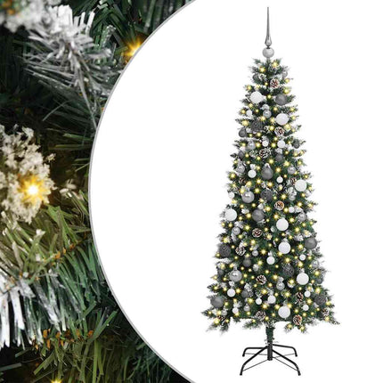 Konstgjord julgran Grön 180 cm PVC och Plast och Stål