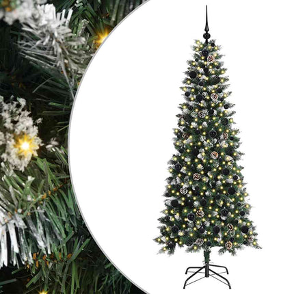 Konstgjord julgran Grön 180 cm PVC och Plast och Stål