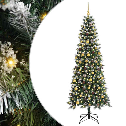 Konstgjord julgran Grön 210 cm PVC och Plast och Stål