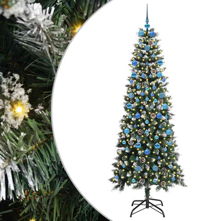 Konstgjord julgran Grön 210 cm PVC och Plast och Stål