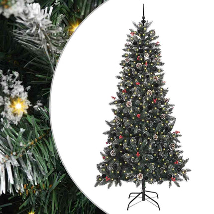 Konstgjord julgran Grön 240 cm PVC och Plast och Stål